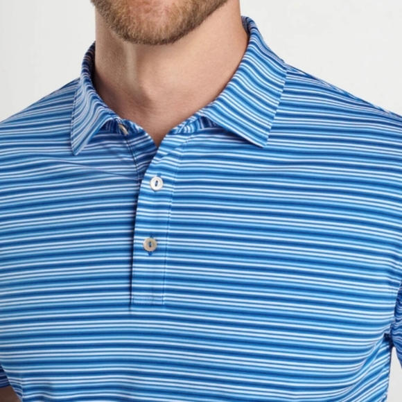 Peter Millar Clifton Performance Jersey in Mako Blue - Picture 3 of 12